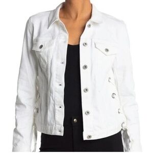 Vince Camuto White Lace-Up Denim Jacket
